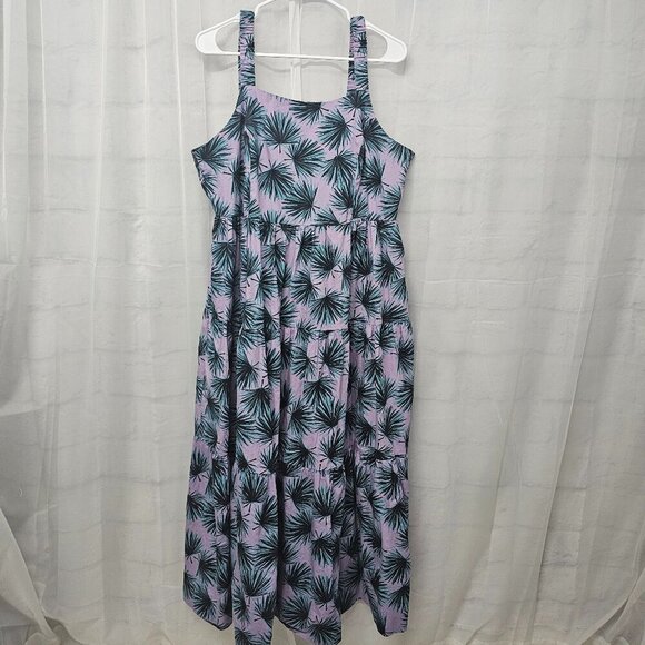 Dip Purple Blue Sleeveless Maxi Dress Beach Tropical Tiered Boho XL - Picture 8 of 11